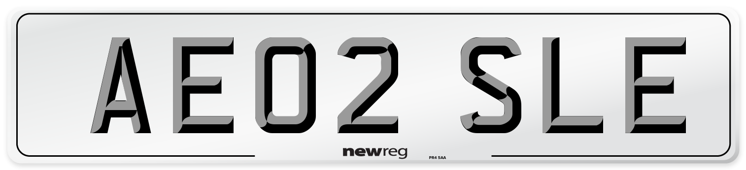 AE02 SLE Number Plate from New Reg